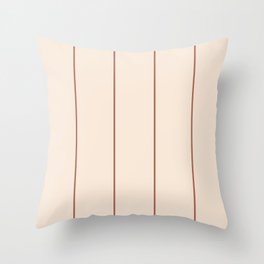 Wide Pinstripes - Brown and Cream Throw Pillow