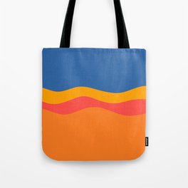 Minimalistic Wave Colorful Art Pattern Design Tote Bag