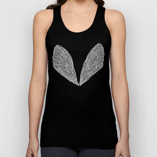 White Cicada Wings Unisex Tank Top