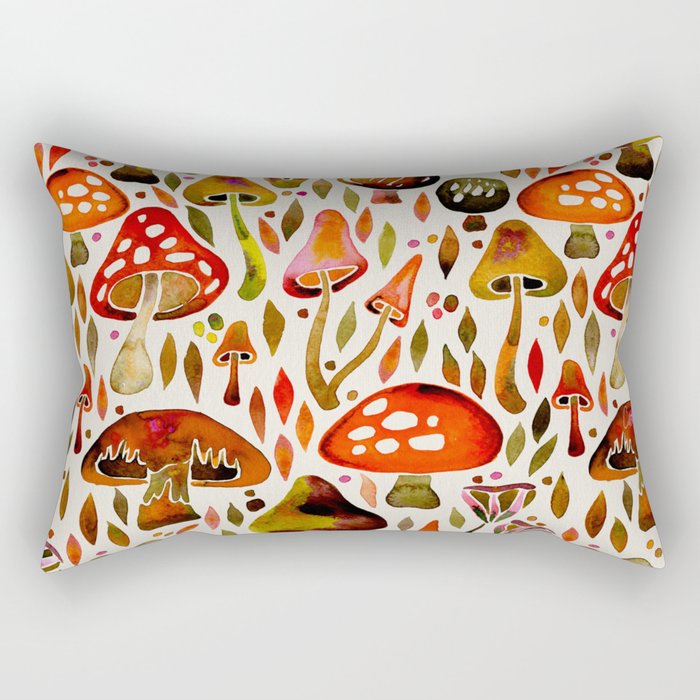Mushroom Magic – Autumn Palette Rectangular Pillow