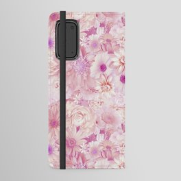 rouge pink floral bouquet aesthetic assemblage Android Wallet Case