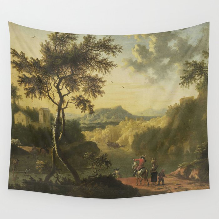 Italian Landscape, Timotheus de Graef (attributed to), 1682 - 1718 Wall Tapestry