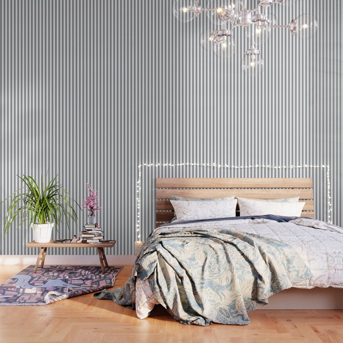 Vertical Grey Stripes Wallpaper By Coolfunawesometime Society6 Create a magnificent room with julie wall mural and wake up underneath this flower display every day. society6