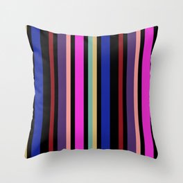 Bold stripes on black -coordinate for bold florals Throw Pillow