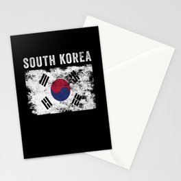 South Korea Flag Distressed Stationery Card