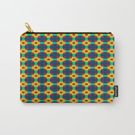 Funky Modern Colorful Geometric Cross Pattern Carry-All Pouch