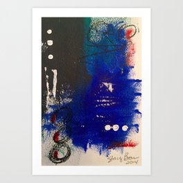 Blue is the New Black original painting by Stacey Brown Art Print