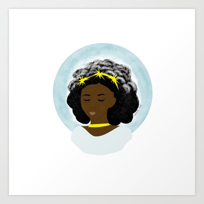 Black Girl Winter Art Print