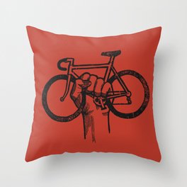Bicycle Protest Sign Throw Pillow