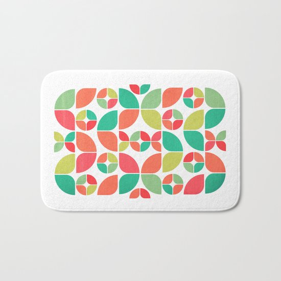 Vintage Summer Pattern Bath Mat