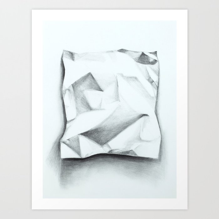 Simple Sketch Crumpled Paper Drawing Crumpled Paper Art Print By Araestepansarkissian Society6 crumpled paper art print by araestepansarkissian