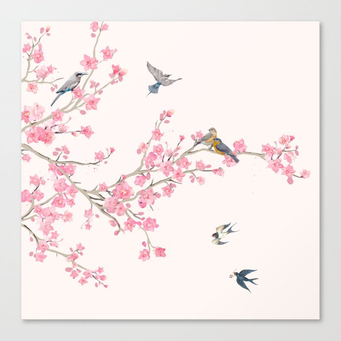 Birds and cherry blossoms Leinwanddruck Birds and cherry blossoms Leinwanddruck