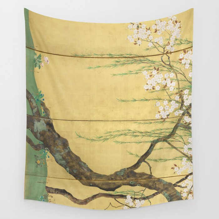 Cherry, Maple and Budding Willow Tree Wall Tapestry