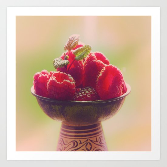 Raspberries fruit enjoyment Art Print