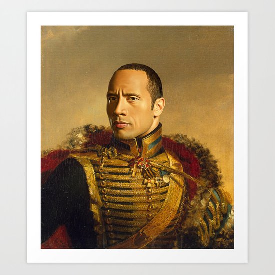 Dwayne (The Rock) Johnson - replaceface Art Print