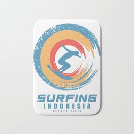 Indonesia surfing Bath Mat