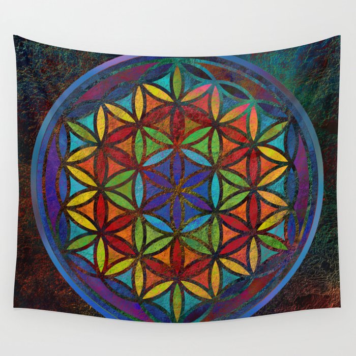 The Flower of Life (Sacred Geometry) 3 Wall Tapestry