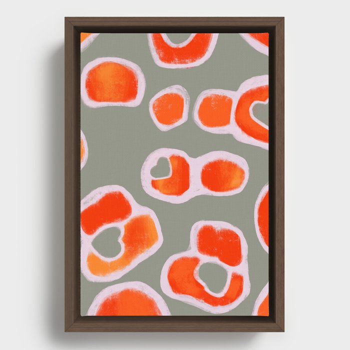 Moth Coloring Pattern Framed Canvas