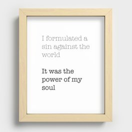 My Sin Against the World Recessed Framed Print