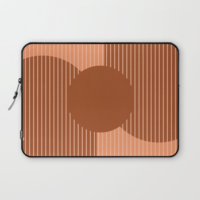 Abstract Shapes 258 in Terracotta Brown Laptop Sleeve