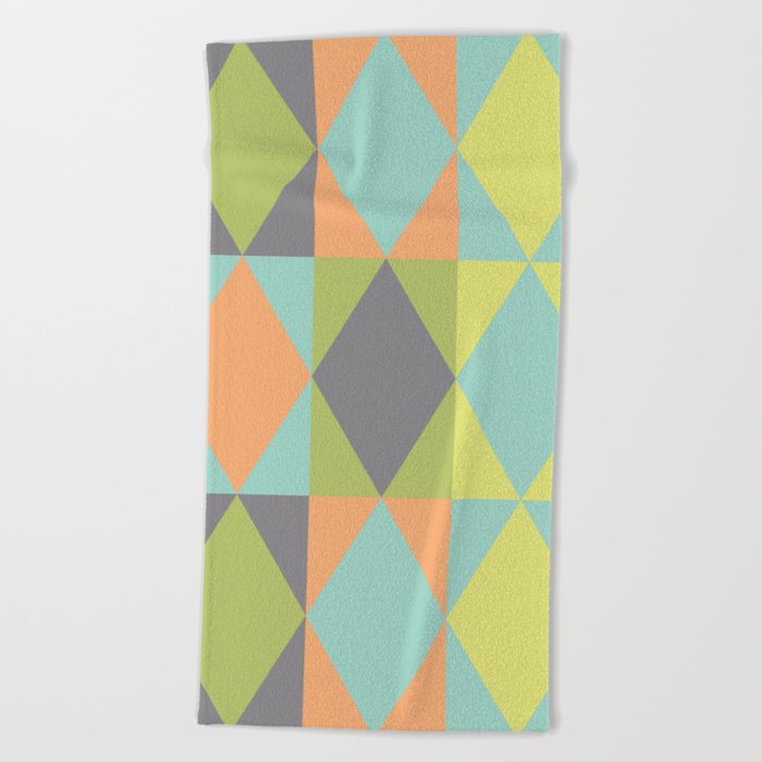 Diamond shapes in modern pastel colors Beach Towel