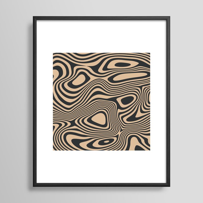 Charcoal Swirl Framed Art Print