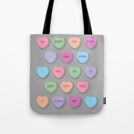 Apology Candy Hearts Tote Bag