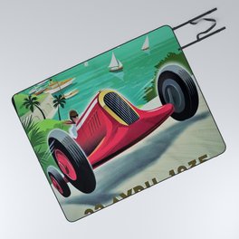 Vintage Monaco 7th Grand Prix Automobile Race 22 April 1935 Advertisement Poster Picnic Blanket
