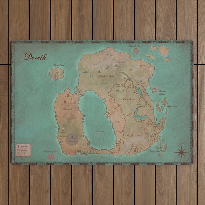 Map of Dereth //Asheron's Call Outdoor Rug