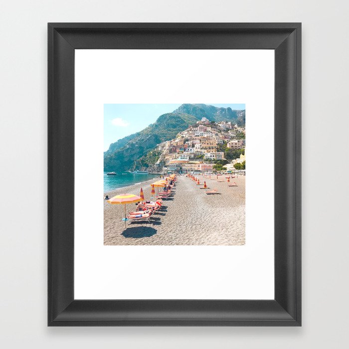 perfect beach day - Positano, Italy Framed Art Print