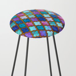 Moroccan tile iridescent pattern Counter Stool