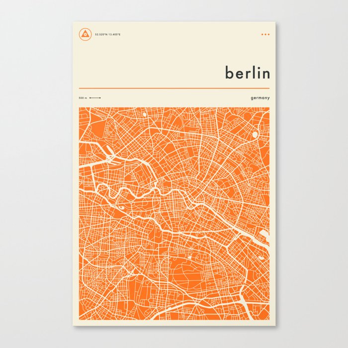BERLIN MAP Canvas Print