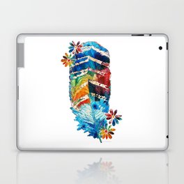 Colorful Whimsical Feather Flowers Art Laptop Skin