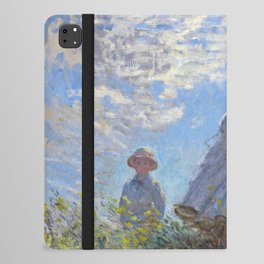 Claude Monet - Woman with a Parasol - Madame Monet and Her Son iPad Folio Case