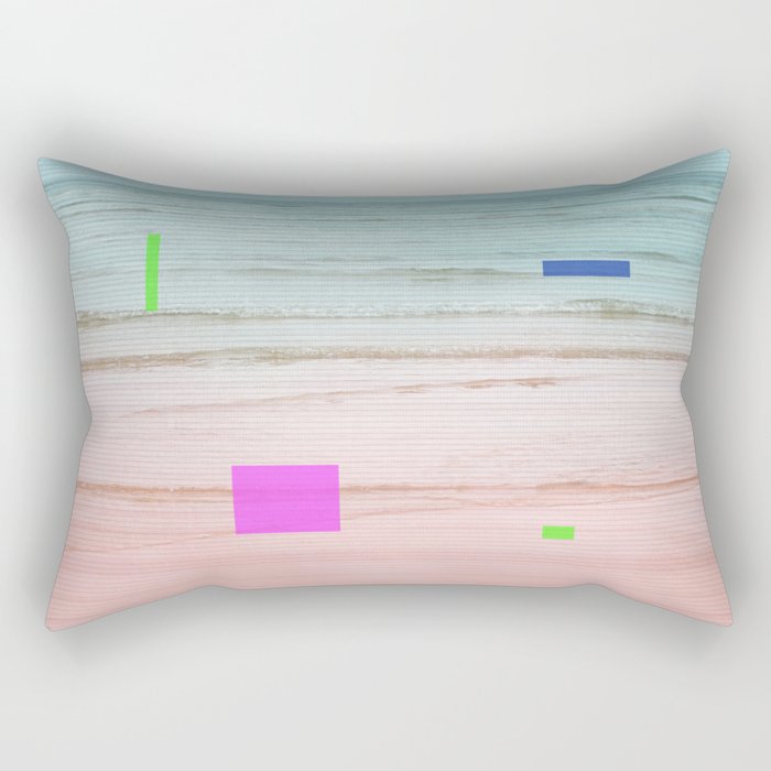 #glitch in beach Rectangular Pillow