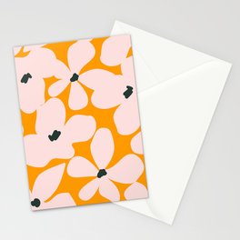 Retro Abstract 70s Flowers  Stationery Card