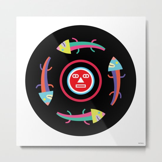 Circles of Gators Metal Print