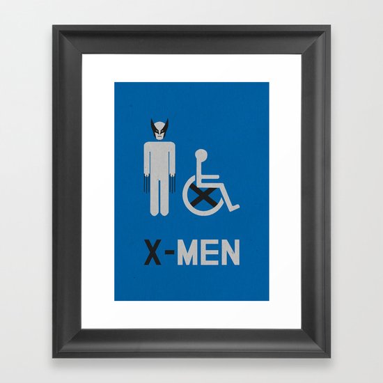 X-Men's Room Minimalist Alternative Poster Framed Art Print