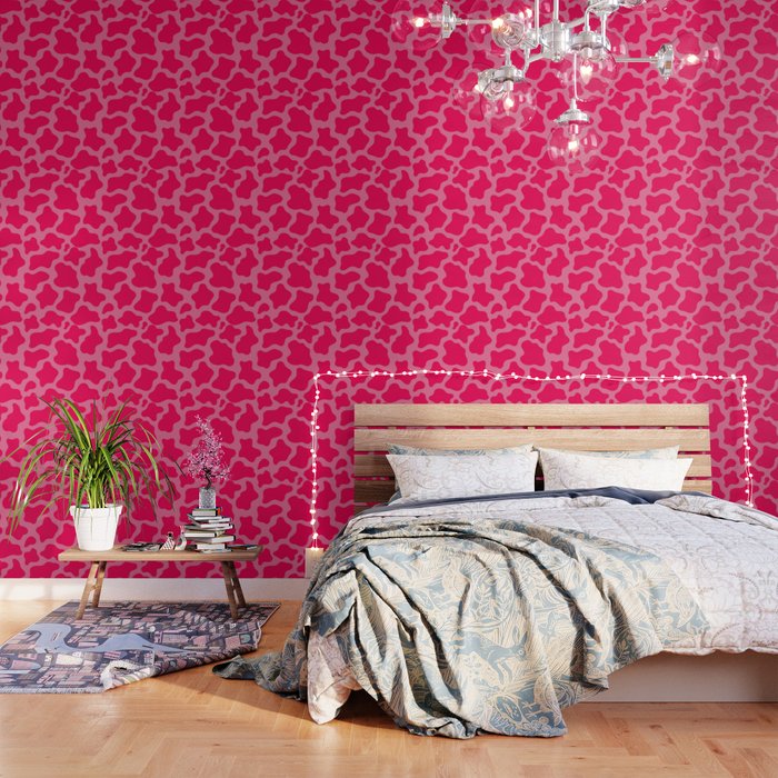 Cute Pink Cow Print Wallpaper by Aesthetic by SB Designs | Society6