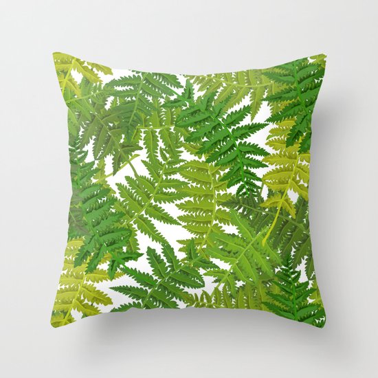 Fern Leaves Throw Pillow