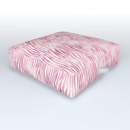 Pink White Tiger Stripes Pattern Outdoor Floor Cushion