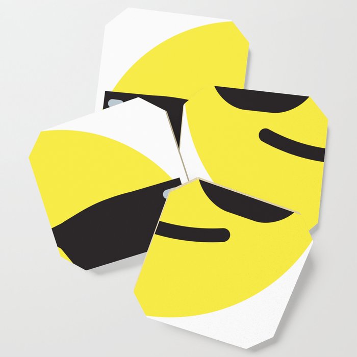 Smiling Sunglasses Face Emoji Coaster