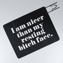 Resting Bitch Face Funny Quote Picnic Blanket