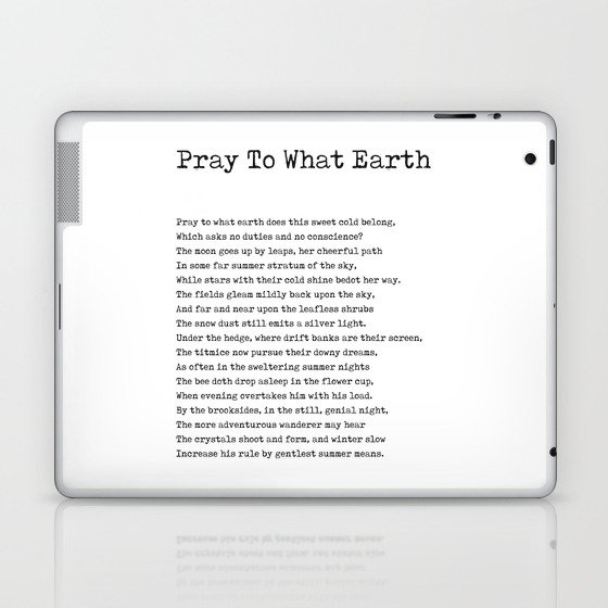 Pray To What Earth - Henry David Thoreau Poem - Literature - Typewriter Print Laptop & iPad Skin
