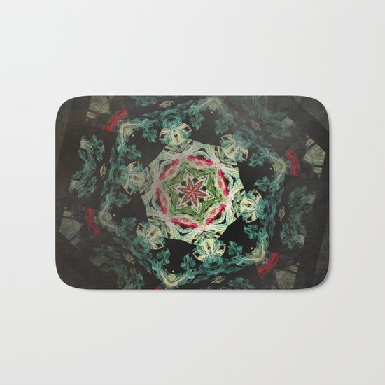 Dark forest mosaic kaleidoscope Bath Mat