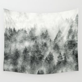 Everyday // Misty Foggy Moody Wild Fairytale Cascadia Trees Dark Forest Covered In Magic Fog Series Wall Tapestry