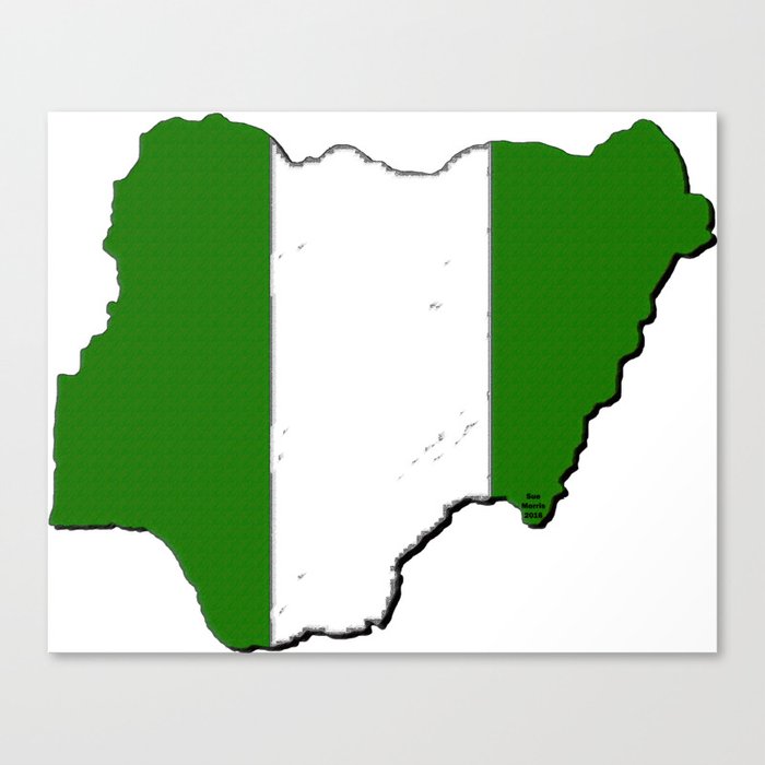 Nigeria Map with Nigerian Flag Canvas Print by havocgirl ...