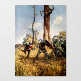 “They Fought on Foot” by NC Wyeth Canvas Print
