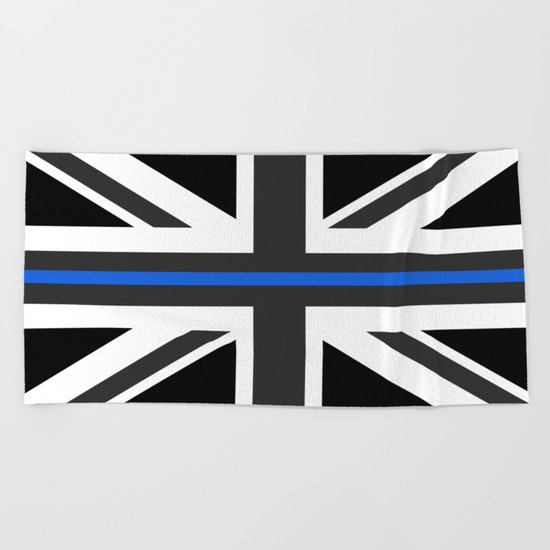 Thin Blue Line Uk Flag Beach Towel By Jerrylambert Society6
