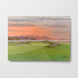 Pebble Beach Golf Course Hole 17 Metal Print | Golfpaintings, Carmelbay, California, Pacificocean, 17Thgreen, Famouscourses, Bestgolf, 2019Usopen, Golfcourse, Golfprints 